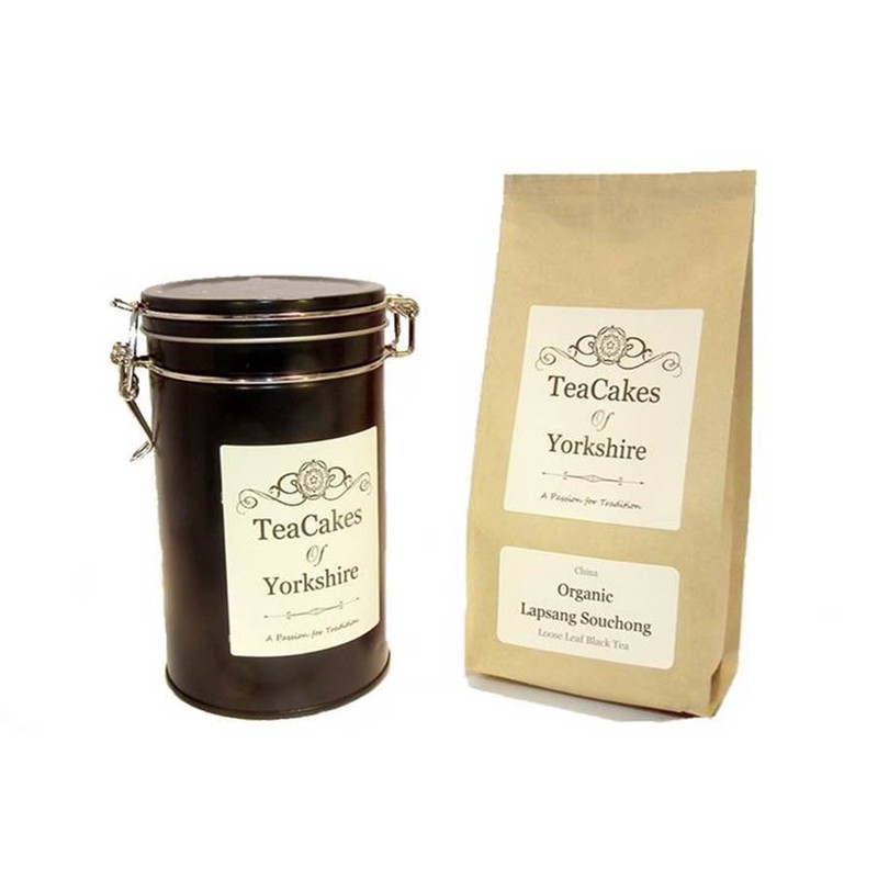 Organic Lapsang Souchong Tea Gift Caddy 100g Airseal Black Loose