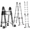xixi-home Telescoping Ladder A-Frame 8.2+8.2ft Stainless Steel Folding Extension Ladder with Non-Slip Feet, 330 lbs Load Multi-Purpose Collapsible Ladder ，for Outdoor Work RV Attic-2.5+2.5m