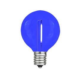 Novelty Lights 25 Pack G50 LED Light Bulbs, E17 C9 Intermediate Screw Base Shatterproof Outdoor String Lights Blue Globe Bulbs, Edison Light Bulbs for Patio Decor, Blue, 0.6 Watt