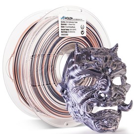 Silk S-Series PLA 3D Printer Filament, Shiny Multicolor Rainbow PLA Filament, 1.75mm:_Black Pink White 1KG