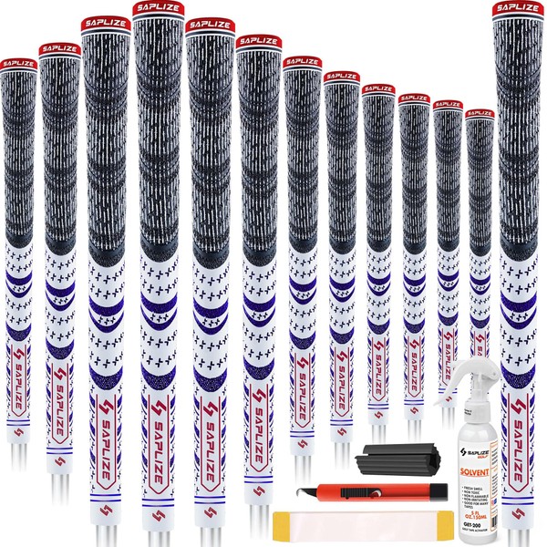 SAPLIZE Cross Corded Golf Grips 13 Pack, Low Taper Design,