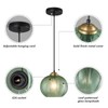 LBSQJ Green Glass Pendant Lights Kitchen Island 1 Pack 7.48