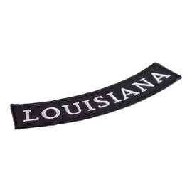 PatchStop Louisiana State Bottom Rocker Biker Patches for Vests Motorcycle Jackets Jeans - 4x1.25in Small Iron On USA Travel Souvenir Embroidered Emblem - DIY Sew On Patch to Hats Backpacks Luggage