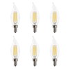 LED 5.5W Flame Tip Clear Filament Chandelier Light Bulb, 60W