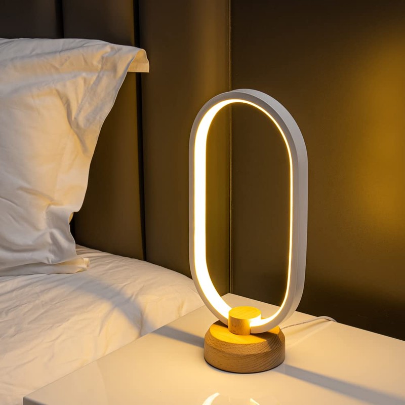 AIEHOUSE Modern Desk lamp LED Wood Table Lamp, Bedroom Bedside