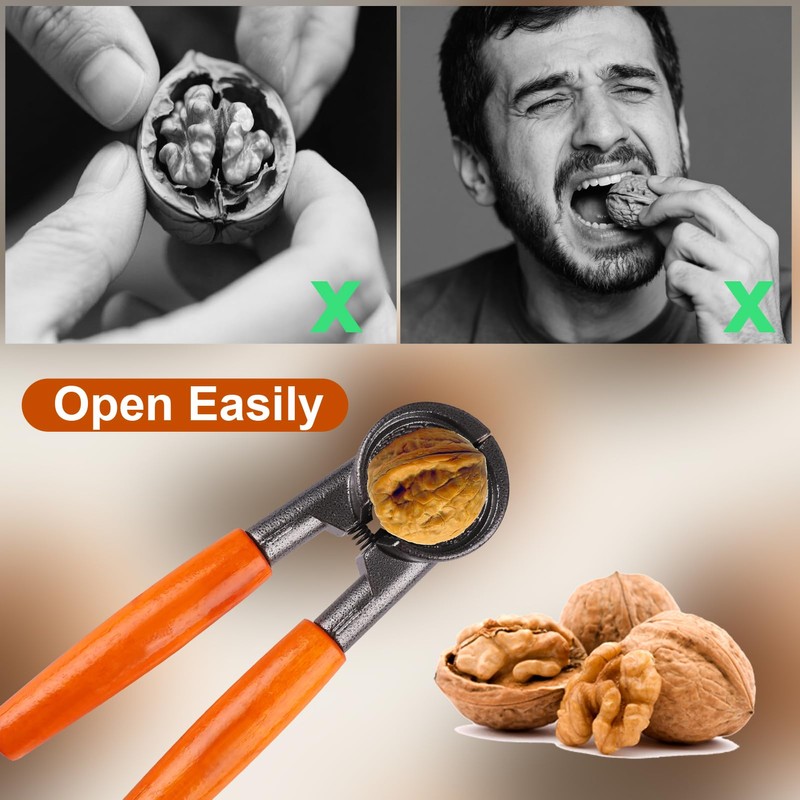 Jecdfs 1 x Nutcracker with Elegant Wooden Handle, Nutcracker Walnuts