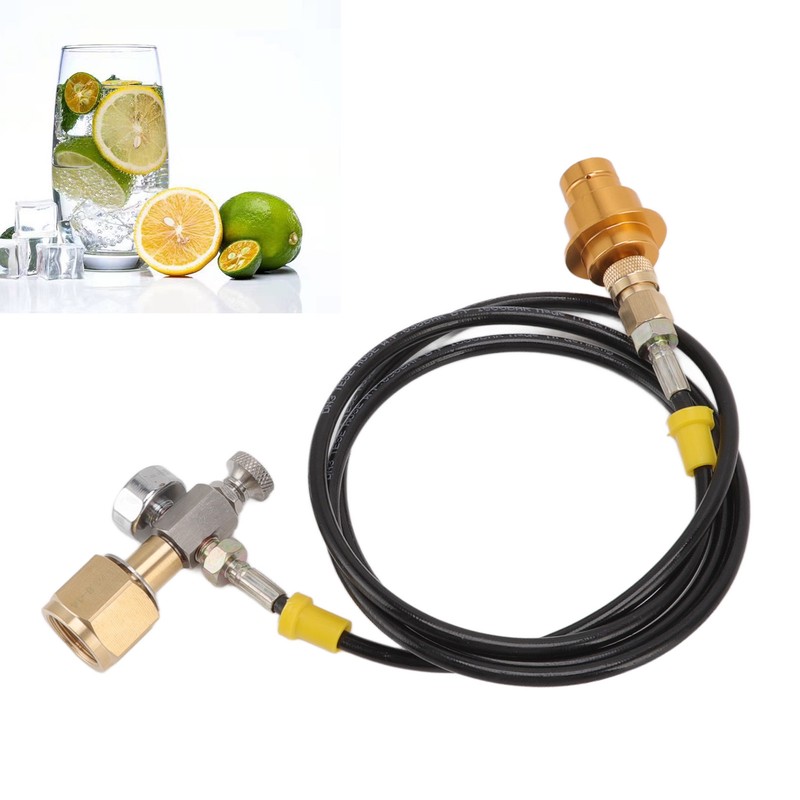 Soda Maker Adapter Hose Kit 1.5m Black Hose with Gold