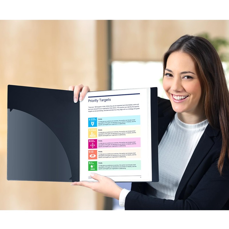 Dunwell Presentation Binder 24-Pocket, Displays 48 Pages, 8.5x11 Portfolio Binder