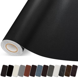 Lifenion Leather Repair Patch, Self Adhesive Leather Repair Tape, Large Vinyl Patch Kit for Couches, Sofa, Furniture, Car Seats, Office Chairs, Cabinets, Handbags（Black, 35X79 Inch）