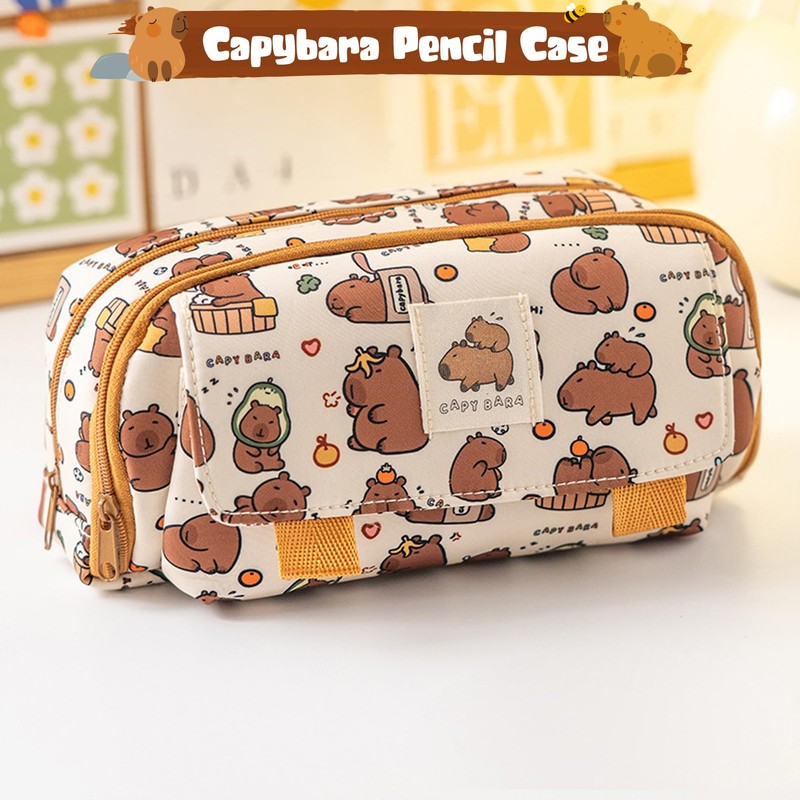 GwaOery 80PCS Capybara Stationery Gift Set Multifunctional Pencil Case Pouch