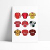 Liverpool FC Print - Classic Football Kits (A4 Print)