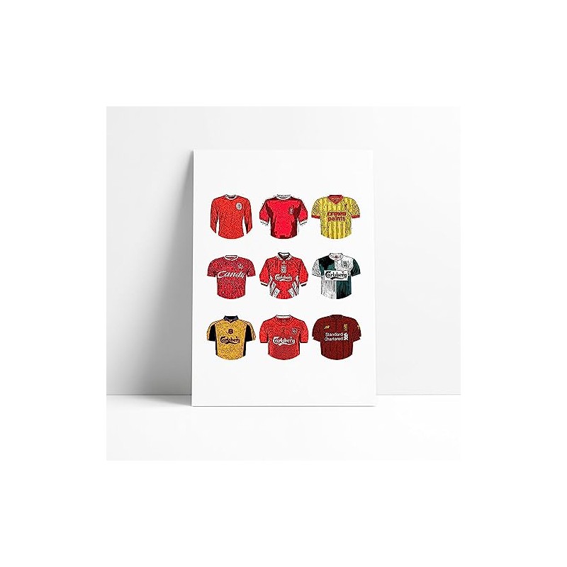 Liverpool FC Print - Classic Football Kits (A4 Print)