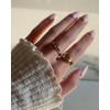 PAVOI 14K Gold Plated Chunky Stackable Rings Set for Women