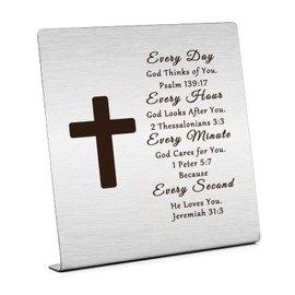 Christian Gift for Women Men Bible Verse Desk Decor Inspirational Religious Gifts Scripture Encouragement Gifts for Friends Keepsake Sign Desk Decor Valentines Birthday Gifts for Mom Sister Coworker
