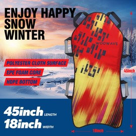 WOOWAVE 45"×18" Foldable Snow Sled, Yellow
