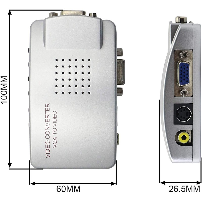 Parishop VIDEO CONVERTER VGA to RCA Scan Converter Computer to