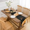 Inhobbok Table Runner Green Small Table Runner Golden Marbling Ginkgo
