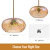 Wrlmfy Large Glass Pendant Lighting, Hammered Lampshade Chandelier with Height
