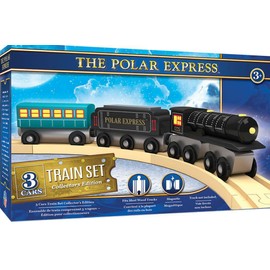 MasterPieces THE POLAR EXPRESS Wooden 3 Car Train Set Collector's Edition NEW