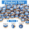 NBEADS 100 Pcs Enamel Evil Eye Beads, 8mm Flat Round