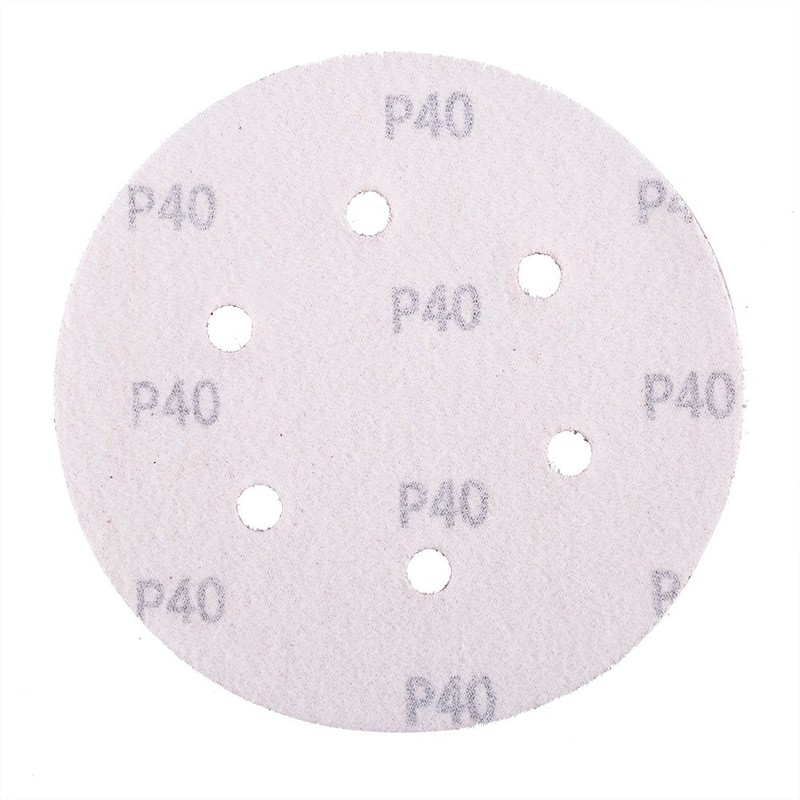 LotFancy 6-Inch 6-Hole 40 Grit Sanding Disc - Hook and