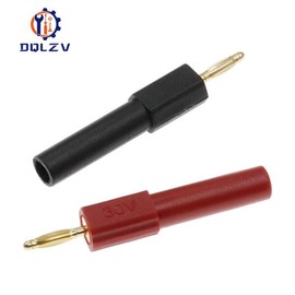 금도금 2MM 소형 남성 바나나 플러그 - 4MM 여성 잭 커넥터 어댑터 [01 하늘색] Gold-Plated 2MM Small Male Banana Plug - 4MM Female Jack Connector Adapter [01 Sky Blue]