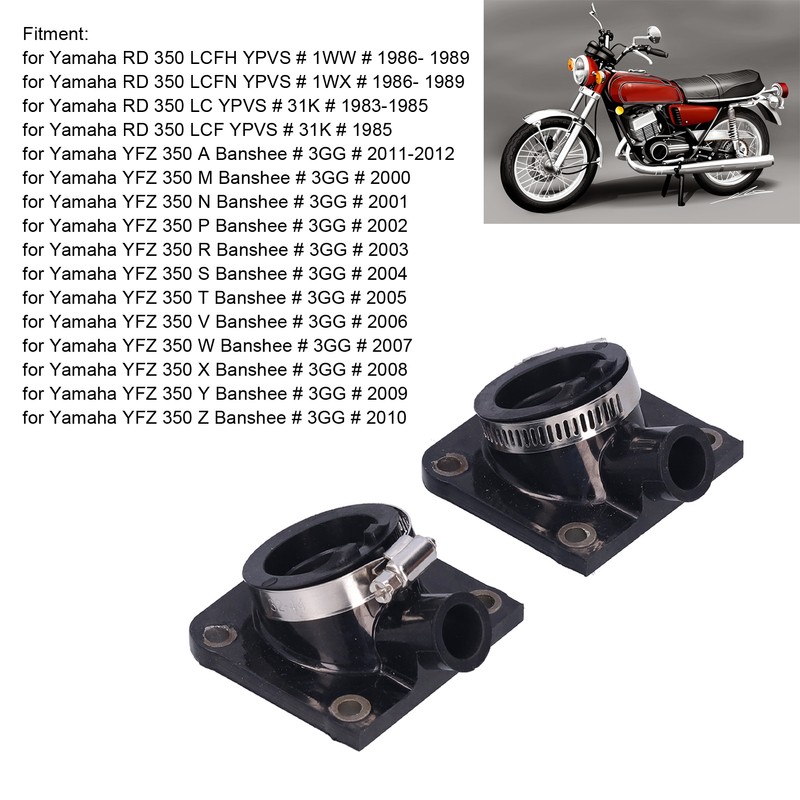 Pair of Carburetor Intake Manifold Boots Rubber Holder Replacement for