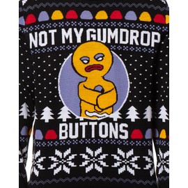 Shrek Ugly Christmas Sweater Men's Gingerbread Man Not My Gumdrop Buttons Knit Pullover (GumdropV1, Large)