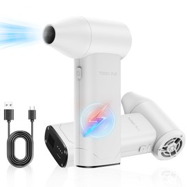 Compressed Electric Air Duster 3 Gear Adjustable 130000 RPM Rechargeable No Canned Compressed Air Duster for PC- Jet Fan for Car Dry Mini air Blower Gun-Replace Compressed Air Can(White)