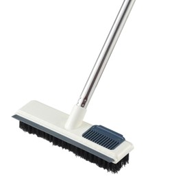 Floor Scrubber Brush, Telescopic Handle 2 in 1 Scraper Brush, Stiff Bristles Shower Scrubber for Cleaning Patio, Bathroom, Garage, Kitchen, Wall, Deck, Tub, Tiles