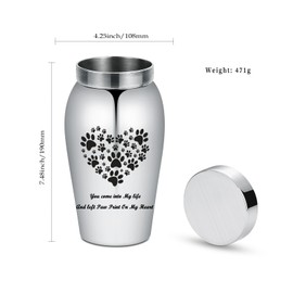 VCCWYQK Large Urns for Human Ashes Cremation Urns for Dogs Cat Ashes Stainless Steel Urns Funeral Memorial Keepsake for Human Pet Ash Holder