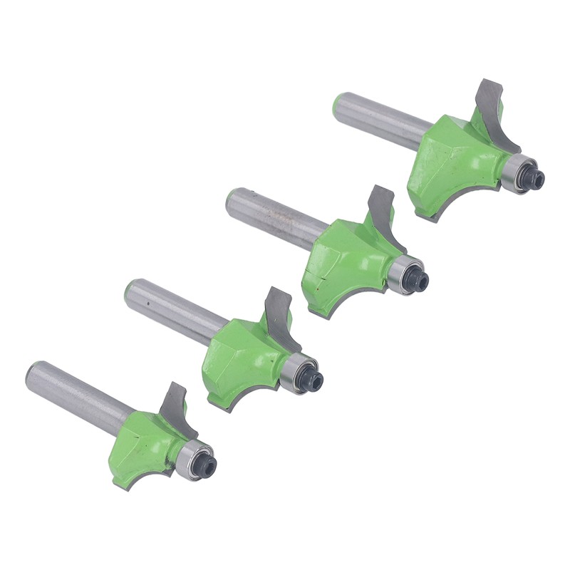 4 Pcs Roundover Router Bit 8mm Shank 5/8in 3/4in 7/8in