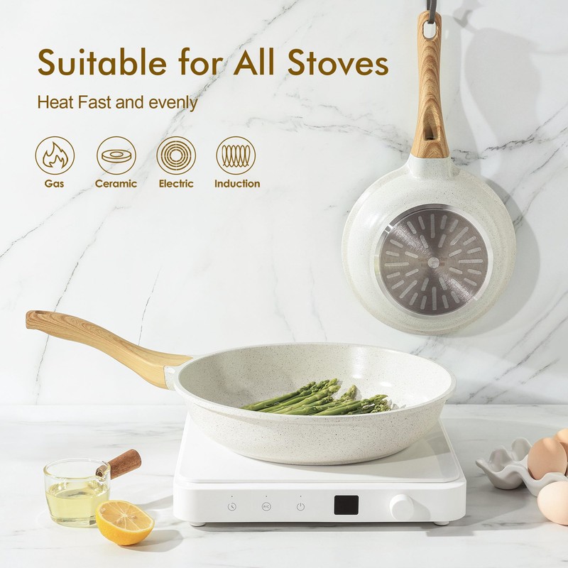 SENSARTE Nonstick Ceramic Frying Pan Skillet, 8-Inch Omelet Pan, Healthy