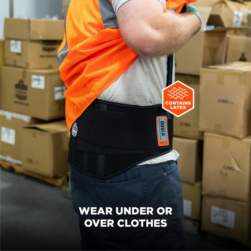 Ergodyne ProFlex 1600 Back Support Brace, 9" Extended Support, High