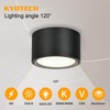 KYOTECH LED Surface-Mounted Light, Black, Surface-Mounted Spotlight, Flat with 6
