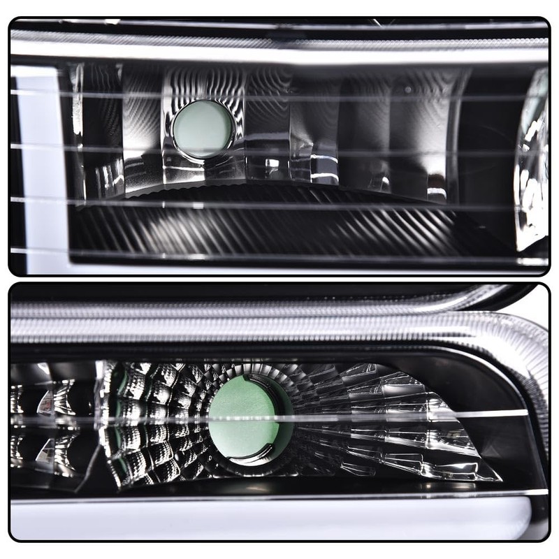 PIT66 LED DRL Headlight Assembly Lamps Compatible with 1999-2002 Chevy