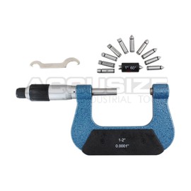 Accusize - 1-2'' x 0.0001'' Screw Thread Micrometer with 5 Anvil in Fitted Box, #S916-C751
