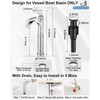 HEYMYTAP Tall Waterfall Bathroom Faucet Chrome, Single Handle Brass Vessel