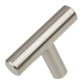 GlideRite Hardware 5002-T-SS-1 2 inch 1 Pack Solid T-Bar Handle Knobs, 2", Stainless Steel Finish