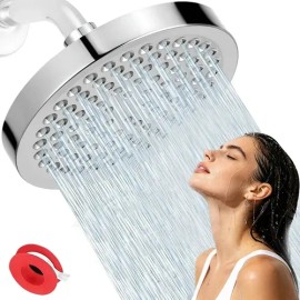Regadera Redonda de Ducha para Baño Cromada, 15 cm de Diámetro, HJDWQN Alta Presión