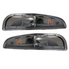 AmeriLite Black Replacement Bumper Parking Turn Signal Lights Set For