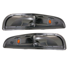 AmeriLite Black Replacement Bumper Parking Turn Signal Lights Set For Chevy Corvette - Passenger and Driver Side