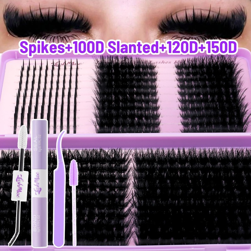 Lash Clusters Kit with Spikes Left and Right 100D Fluffy