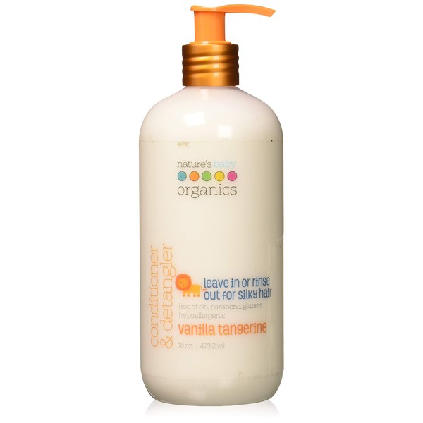 Nature's Baby Conditioner and Detangler - Formulated for Problem & Sensitive Skin - No Sulfate or Artificial Fragrances - pH Neutral & Tear Free - Vanilla Tangerine, 16 oz