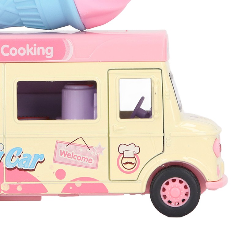 1:36 Magnetic Induction Alloy Die Cast Food Truck Kid Light
