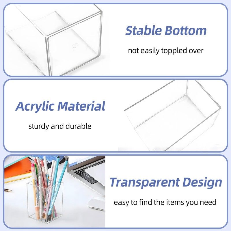 Yimy 9 Pack Acrylic Pen Holder, Pencil Organizer for Desk,