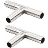 Beduan Stainless Steel 1/4" Hose Barb, 3 Way Tee T