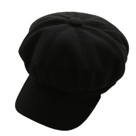 Women Beret Newsboy Hat - 8 Panels Beret Hats Vintage Cabbie Hat Octagonal Cap for Women Girl Black