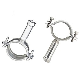 2Pcs Stainless Steel Pipe Support, Adjustable Pipe Bracket Clamp Pipe Straps with Screws for Dia 38-40mm Pipe