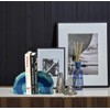 JIC Gem Teal Agate Bookends Heavy Duty Book Ends for